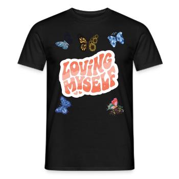 Aimer moi-même papillon Motivation Dire avec B - T-shirt homme - noir - Devant - AI Model Male 178 light (178cm)