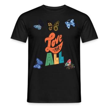 Butterfly Love All Motivational Saying with Butter - Men's T-Shirt - black - Front - AI Model Male 178 light (178cm)