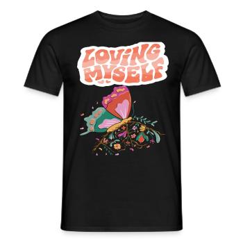 Aimer le papillon Motivation Dicton avec Butterfl - T-shirt homme - noir - Devant - AI Model Male 178 light (178cm)