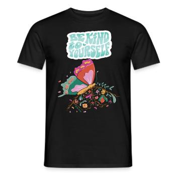 Soyez gentil papillon Motivation Dicton avec Butterf - T-shirt homme - noir - Devant - AI Model Male 178 light (178cm)