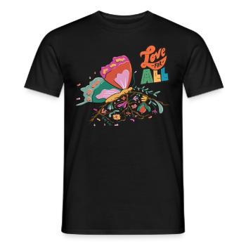 Butterfly Love All Motivational Quote with Butterf - Men's T-Shirt - black - Front - AI Model Male 178 light (178cm)