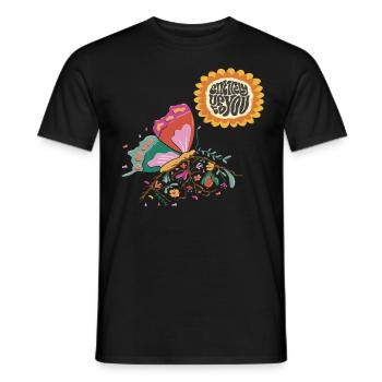 Citation de motivation du papillon tournesol avec du beurre - T-shirt homme - noir - Devant - AI Model Male 178 light (178cm)