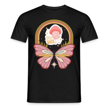 Cute Butterfly Motivational Saying with Cute Butte - Men's T-Shirt - black - Front - AI Model Male 178 light (178cm)