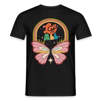 Butterfly Love All Motivational Saying with Cute B - Men's T-Shirt - black - Front - AI Model Male 178 light (178cm)