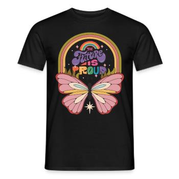 Butterfly Future Motivational Saying with Cute But - Männer T-Shirt - Schwarz - Vorne - AI Model Male 178 light (178cm)