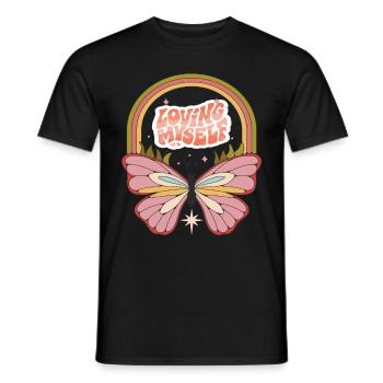Butterfly Myself Motivation Dicton avec Cute But - T-shirt homme - noir - Devant - AI Model Male 178 light (178cm)