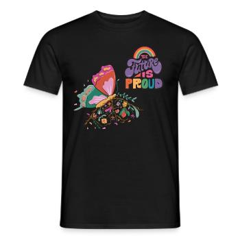 Butterflies Proud Motivational Saying with Cute Bu - Männer T-Shirt - Schwarz - Vorne - AI Model Male 178 light (178cm)