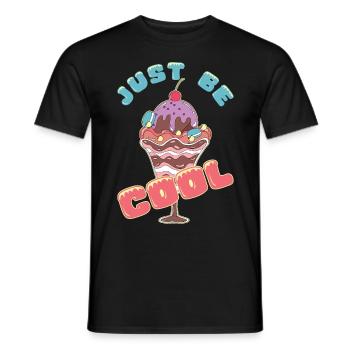 Eiscreme logo Sommer Softeis Geschenkidee - Männer T-Shirt - Schwarz - Vorne - AI Model Male 178 light (178cm)