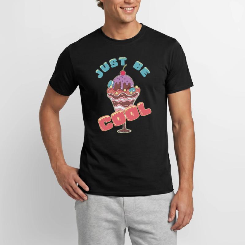 Eiscreme logo Sommer Softeis Geschenkidee Männer T-Shirt