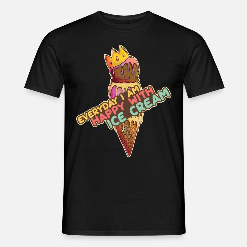 Eiscreme logo Sommer Softeis Geschenkidee - Männer T-Shirt - Schwarz