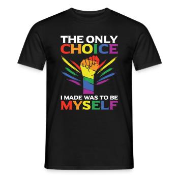 LGBT Human Human Rainbow Gift Idea - Men's T-Shirt - black - Front - AI Model Male 178 light (178cm)