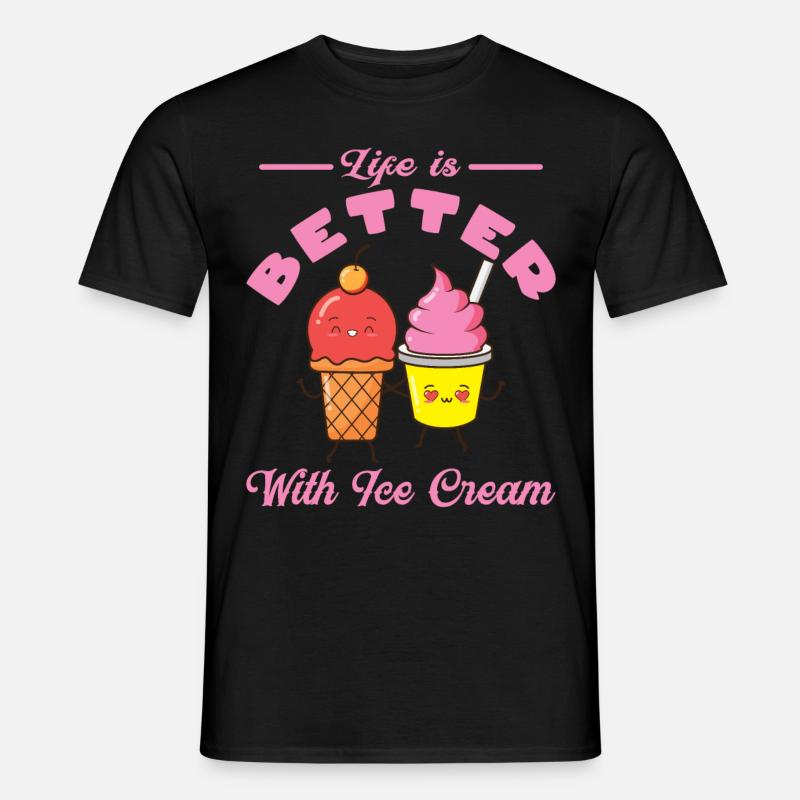 Eiscreme logo Sommer Softeis Geschenkidee - Männer T-Shirt - Schwarz