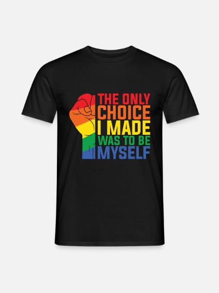 LGBT Human Mensch Regenbogen Geschenkidee - Männer T-Shirt - Schwarz