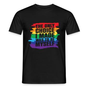 LGBT Human Human Rainbow Gift Idea - Men's T-Shirt - black - Front - AI Model Male 178 light (178cm)