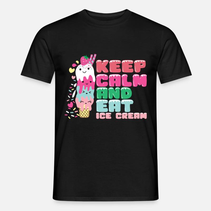 Eiscreme logo Sommer Softeis Geschenkidee - Männer T-Shirt - Schwarz
