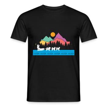 Schlittenhunderennen Schlittenhunde Geschenk - Männer T-Shirt - Schwarz - Vorne - AI Model Male 178 light (178cm)
