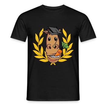 Studiertes Pferd Professor Studium Uni Reiter Abi - Männer T-Shirt - Schwarz - Vorne - AI Model Male 178 light (178cm)
