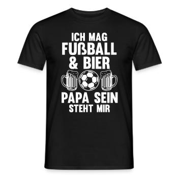 Vater Papi Fußball Bier Papa - Männer T-Shirt - Schwarz - Vorne - AI Model Male 178 light (178cm)