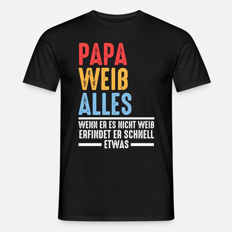 Vater Papi Papa - Männer T-Shirt - Schwarz