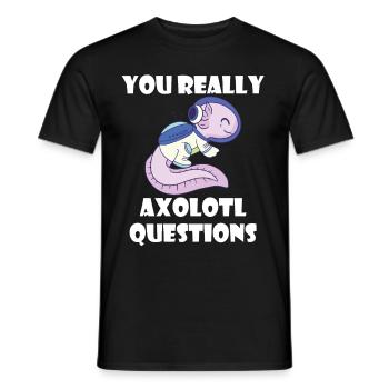 Astronaut Axolotl Funny Galaxy-Solar System-Ra - Men's T-Shirt - black - Front - AI Model Male 178 light (178cm)