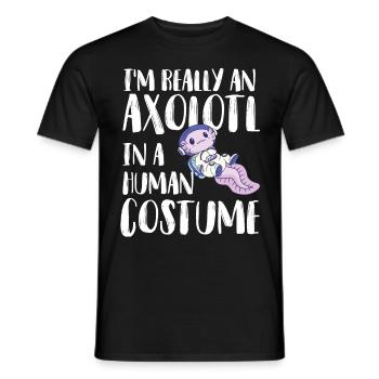 Axolotl Astronaut Space Earth Solar System Space - Men's T-Shirt - black - Front - AI Model Male 178 light (178cm)