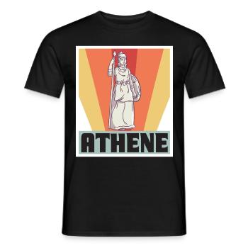 Athena Greece God Greek mythology - Men's T-Shirt - black - Front - AI Model Male 178 light (178cm)