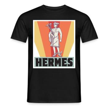 Hermes Greece God Greek mythology - Men's T-Shirt - black - Front - AI Model Male 178 light (178cm)