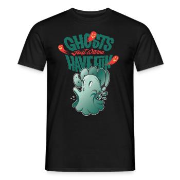 Geist will nur Spaß haben Halloween-Party-Albtraum - Männer T-Shirt - Schwarz - Vorne - AI Model Male 178 light (178cm)