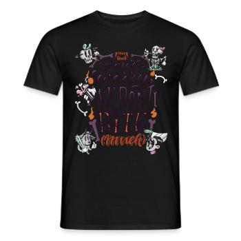 Halloween beißt untotes Skelett-Halloween-Party-Al - Männer T-Shirt - Schwarz - Vorne - AI Model Male 178 light (178cm)