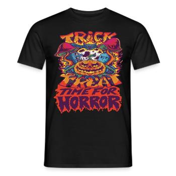 Trick or Treat Horror Scary Halloween Costume Pu - Men's T-Shirt - black - Front - AI Model Male 178 light (178cm)