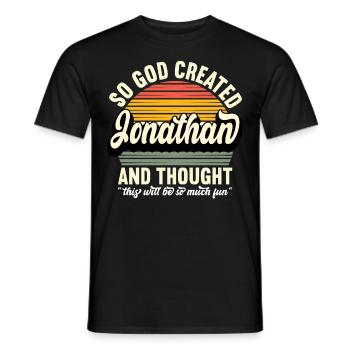 Jonathan Name Geschenk Geburtstag - Männer T-Shirt - Schwarz - Vorne - AI Model Male 178 light (178cm)