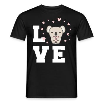 Koala Love Animal Welfare Bamboo Cute Koalas - Men's T-Shirt - black - Front - AI Model Male 178 light (178cm)