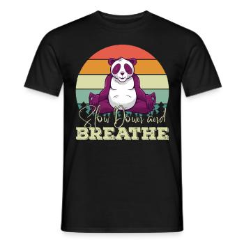 Yoga Panda Méditation Pandas mignons amoureux des animaux Y - T-shirt homme - noir - Devant - AI Model Male 178 light (178cm)