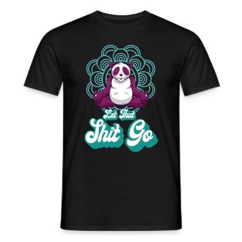 Panda Gaming Retro Cute Pandas Animal Lovers - Men's T-Shirt - black - Front - AI Model Male 178 light (178cm)