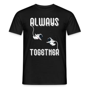 Cute Astronauts Funny Space Cosmonauts - Men's T-Shirt - black - Front - AI Model Male 178 light (178cm)