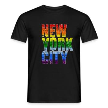 Arc-en-ciel New York City LGBT - T-shirt homme - noir - Devant - AI Model Male 178 light (178cm)
