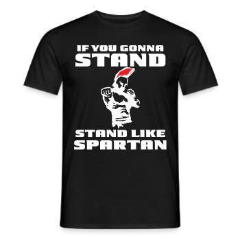 Sparta Boxständer Strong Gladiator Fitness Motivat - Männer T-Shirt - Schwarz - Vorne - AI Model Male 178 light (178cm)