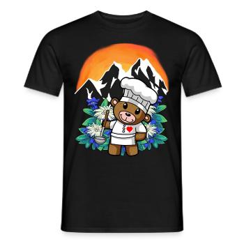 Austria Gourmet Cuisine Hobby Chef Teddy Chef - Men's T-Shirt - black - Front - AI Model Male 178 light (178cm)
