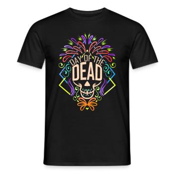 Dia De Los Muertos Sugar Skull Logo For Day Of - Männer T-Shirt - Schwarz - Vorne - AI Model Male 178 light (178cm)