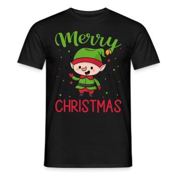 Frohe Weihnachten Zwerg Weihnachtsmann Helfer Weih - Männer T-Shirt - Schwarz - Vorne - AI Model Male 178 light (178cm)