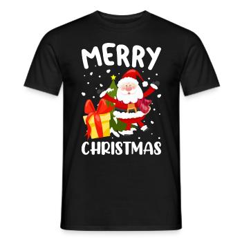 Saint Christmas Tree Snow-Christmas-Snowf - Men's T-Shirt - black - Front - AI Model Male 178 light (178cm)