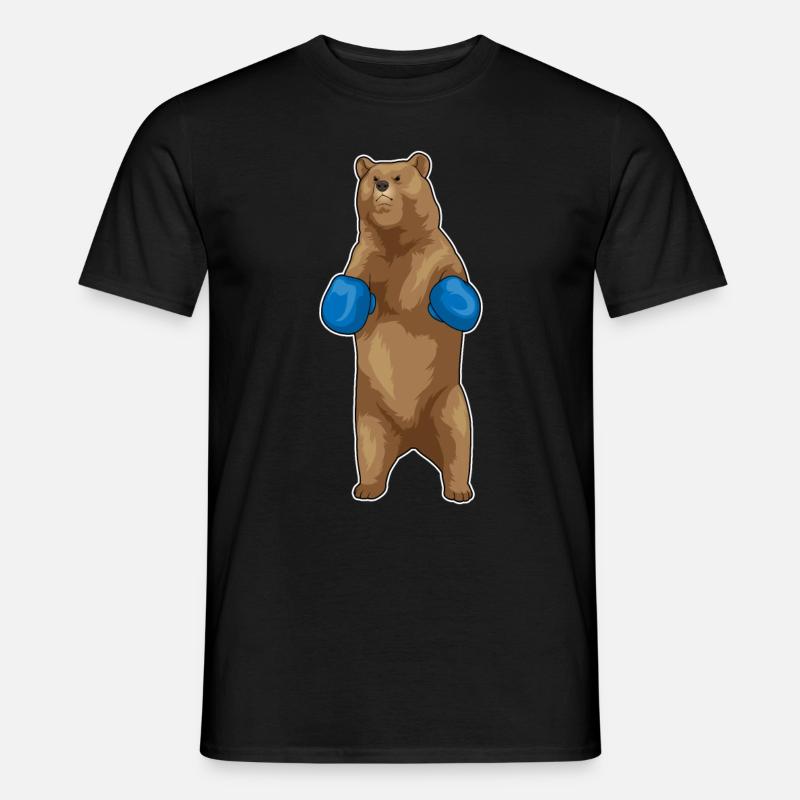 Bär Boxer Boxhandschuhe - Männer T-Shirt - Schwarz