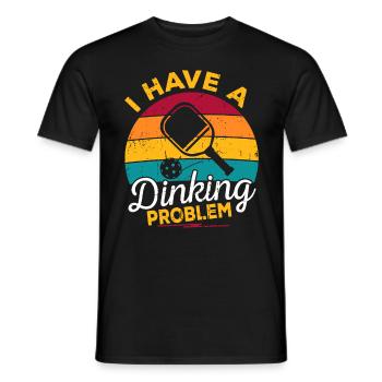Pickleball Player Dinking Love Pickleball Retro - Men's T-Shirt - black - Front - AI Model Male 178 light (178cm)
