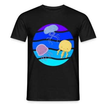 Sea Cute Qualle Underwater Ocean life Animals Fish - Männer T-Shirt - Schwarz - Vorne - AI Model Male 178 light (178cm)