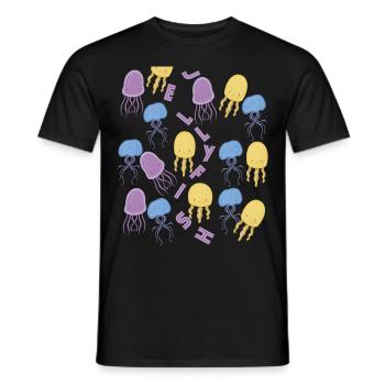 Süße Quallen Ozeanleben Unterwassermeer Tauchen Fi - Männer T-Shirt - Schwarz - Vorne - AI Model Male 178 light (178cm)