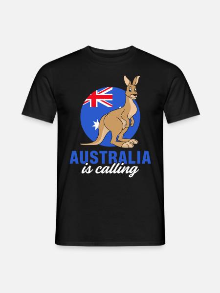 Känguru Australien ruft Outback-Flagge niedliche K - Männer T-Shirt - Schwarz