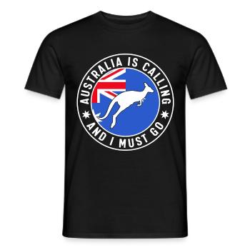L’Australie appelle Kangourou Australiens Kangourous Ou - T-shirt homme - noir - Devant - AI Model Male 178 light (178cm)