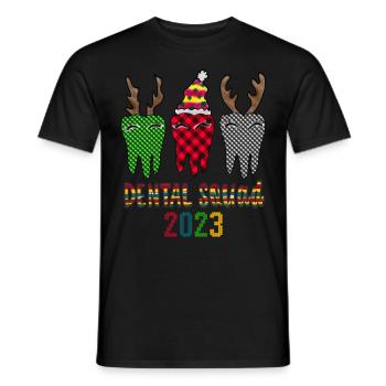 Dental Squad 2023 Christmas , Dentist Christmas , - Men's T-Shirt - black - Front - AI Model Male 178 light (178cm)