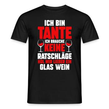 Patinntante Patin Wein Tante - Männer T-Shirt - Schwarz - Vorne - AI Model Male 178 light (178cm)