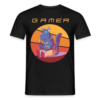 Funny Gamer Retro Games Video Games Vintage Consol - Männer T-Shirt - Schwarz - Vorne - AI Model Male 178 light (178cm)